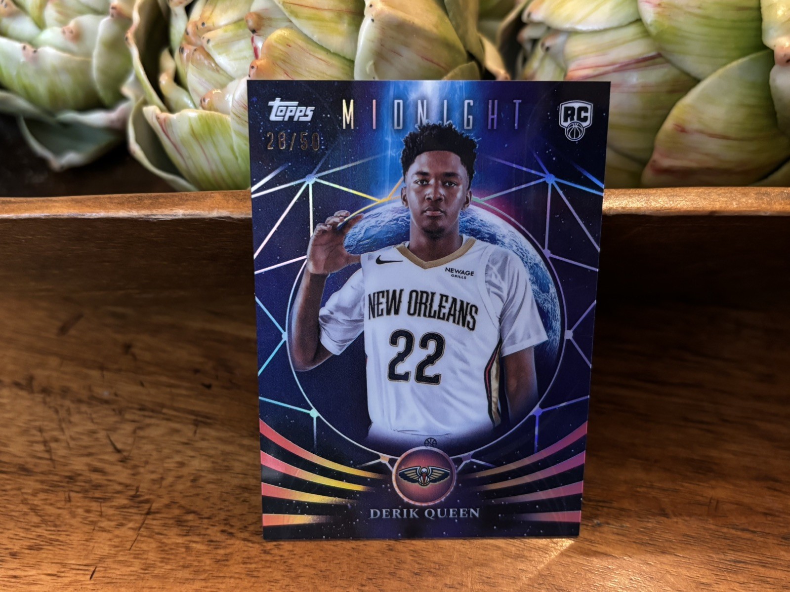 2025-26 Topps Midnight Derik Queen Moonfall Summer Solstice /50 Pelicans MF-23
