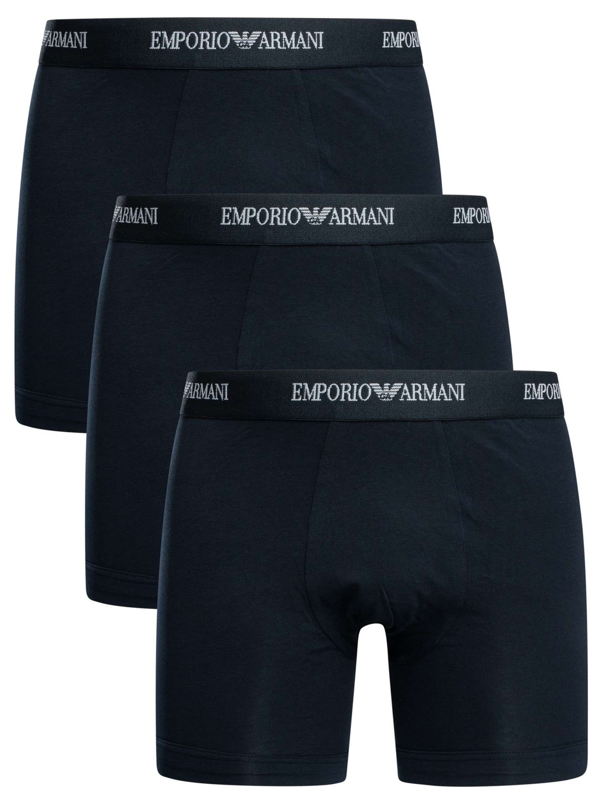 Emporio Armani 3 Pack Stretch Boxer Briefs, Blue - S