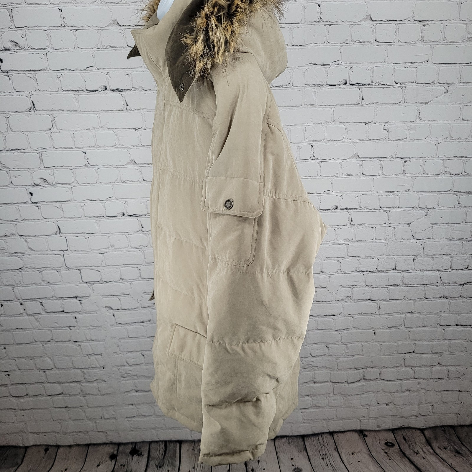 Consensus Beige Duck Down Feather Insulated Hoode… - image 12