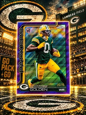 2025 Topps Chrome Matthew Golden Purple Wave /75 Rookie RC