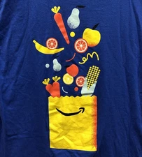 Costume Amazon Fresh Grocery Blue T Shirt Men Size L Employee Store Uniform