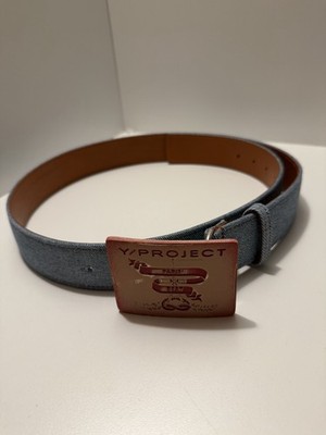 Y Project Denim And Leather Belt Metal Buckle One Size Fits Most Unisex