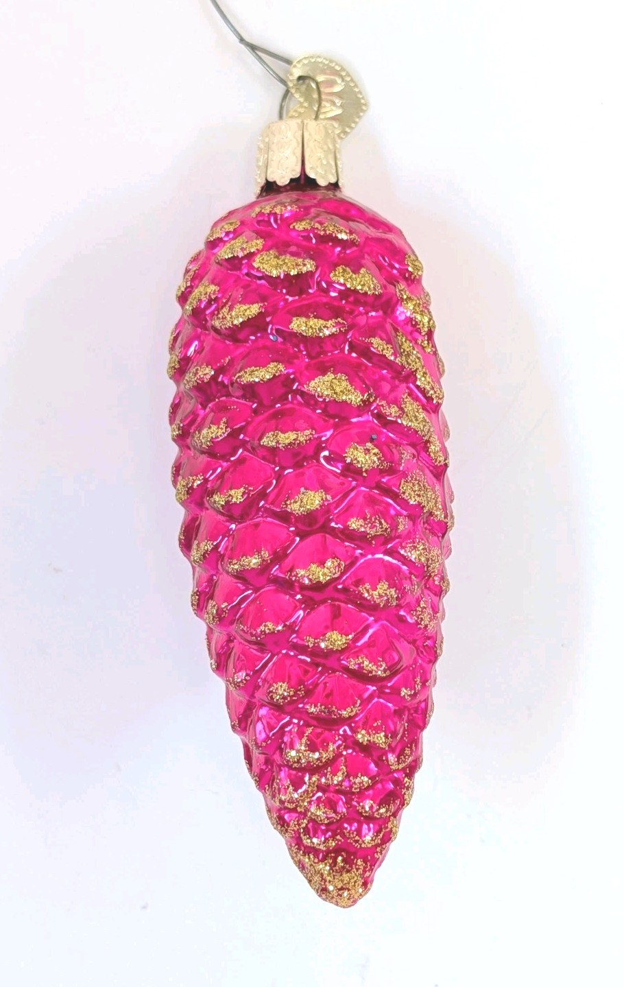 Old World Christmas Pine Pinecone Blown Glass Ornament Christmas Glitter Vintage