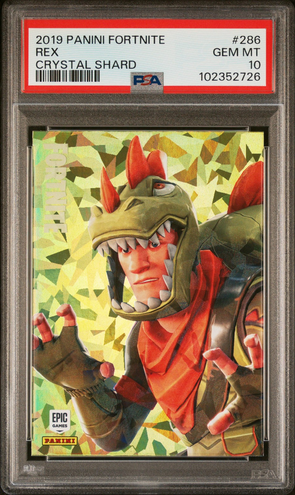 2019 PANINI FORTNITE CRYSTAL SHARD #286 REX PSA 10