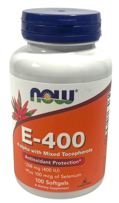 NOW FOODS Vitamin E-400 100 Softgels - EX 08/27