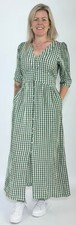 Oliver Bonas Midi Gingham Dress Woven Fabric Semi Fit Full Button RRP£80