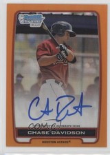 2012 Bowman Chrome Prospects Orange Refractor 6/25 Chase Davidson Auto 1e5