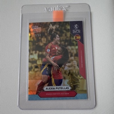 2025 Topps Now Women's Euro - #9 Alexia Putellas - Spanish Star Gold Parallel /50