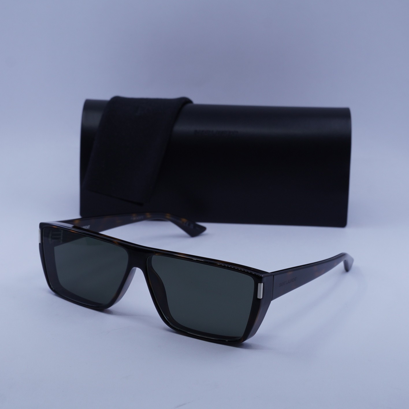 Occhiali da sole Saint Laurent SL 757 002 avana scuro grigio 64 10 140 nuovi autentici