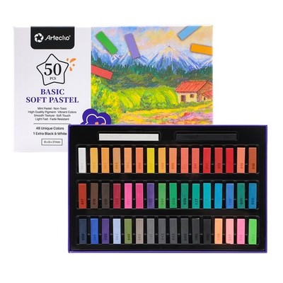 Artecho 50pcs Soft Pastels, 48 Colors 50 Count (Pack of 1), Multicolor