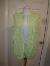 Vintage Women's Handmade Crochet Vest mint green T109