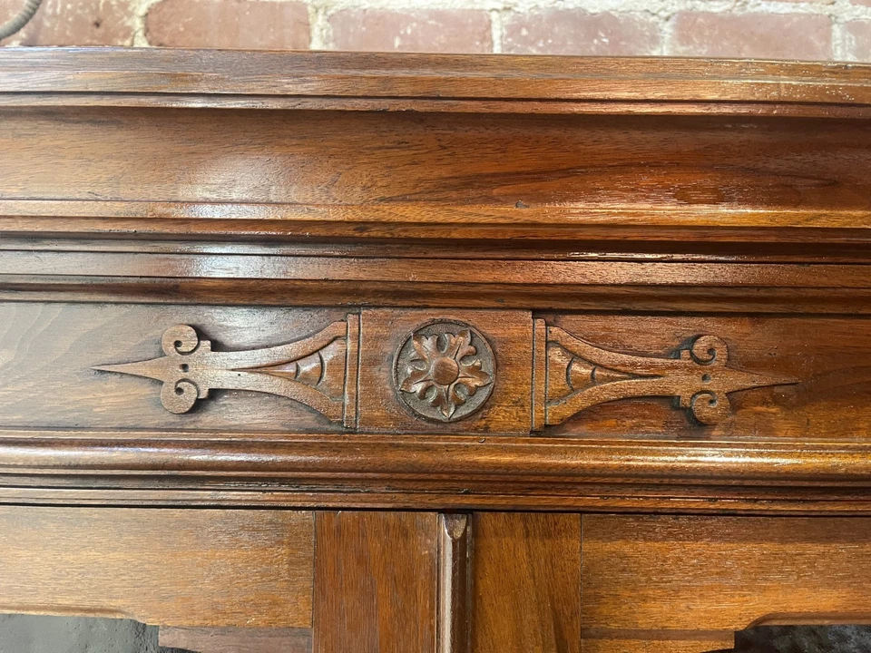 Antique Victorian Aesthetic Movement Carved Bookcase - Image 2 of 4