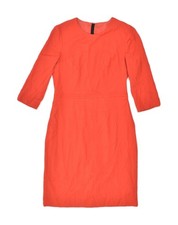 VINTAGE Womens Sheath Dress UK 8 Small Red Wool WY01