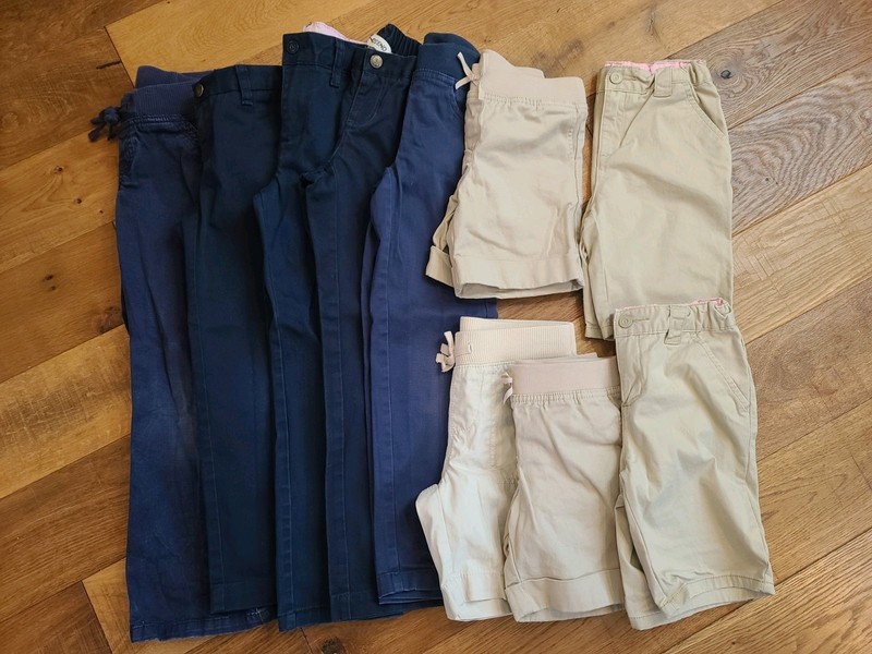 10 Pc School Uniform Lot Navy Pants Khaki Shorts 6T Girls