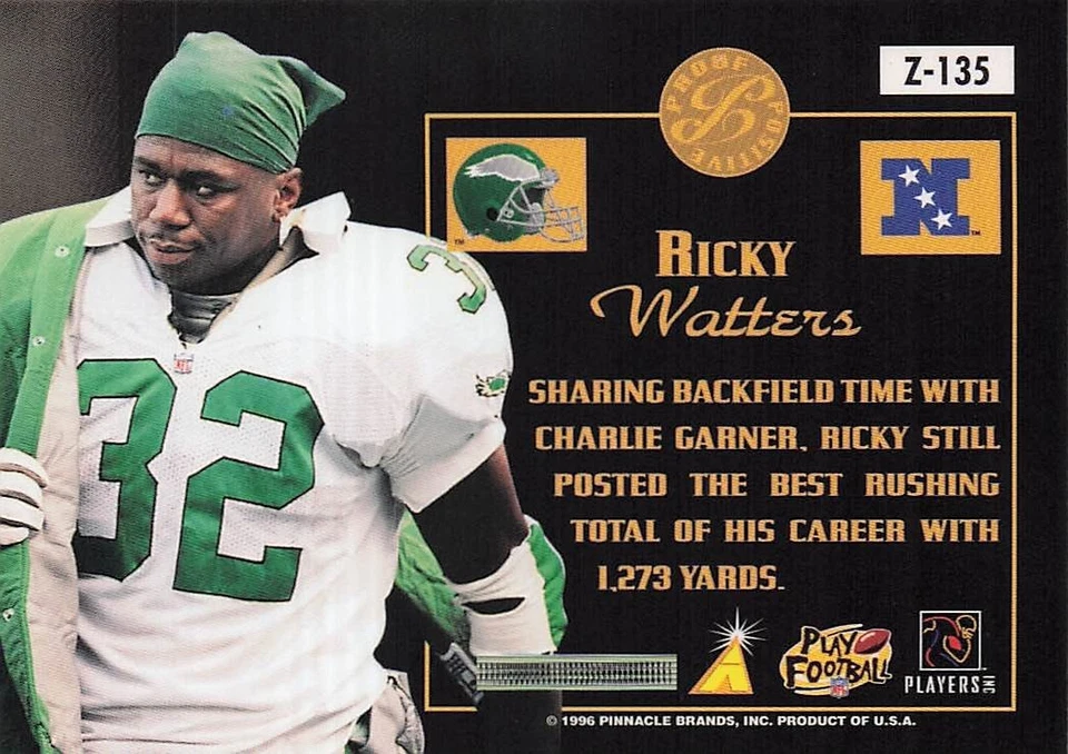 1996 Zenith #Z-135 Ricky Watters - Image 2 of 2
