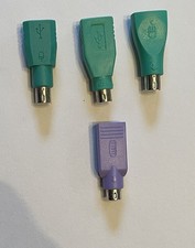 4x USB Type A Female to PS/2 Port Male Adapter Connector - Purple/Green Passive