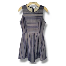Monteau women's blue & nude skater sleeveless dress - medium