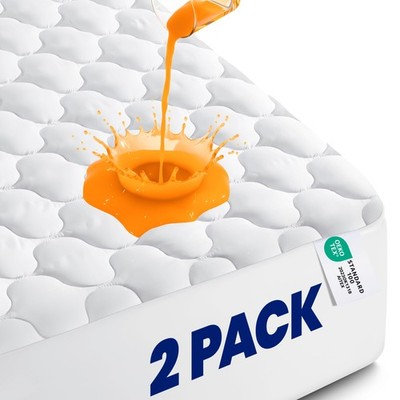 Utopia Bedding 2 Pack Waterproof Mattress Protector, Twin (Pack of 2), White