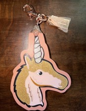 Coach Unicorn Charm Key Chain Pink Glitter Pl...