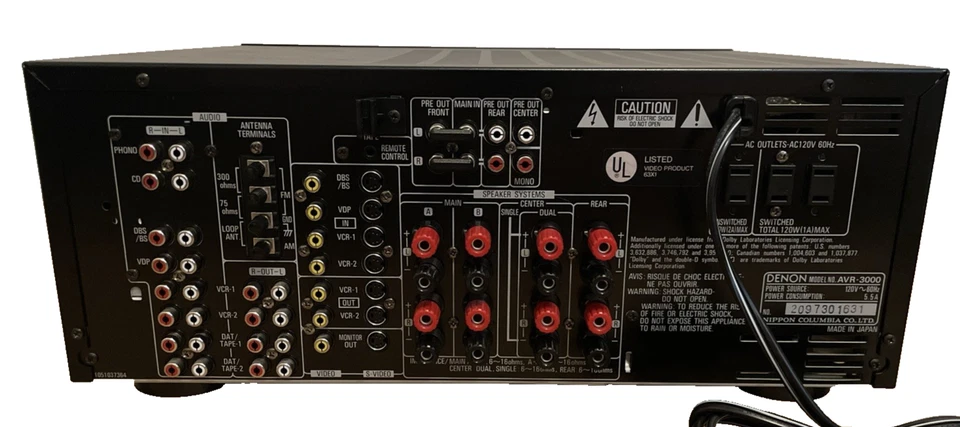 Denon AVR-3000 | Home Theater Receiver | OEM Remote Bundle | Tested & Working - Image 4 of 4