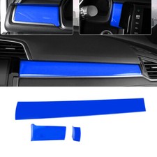 Tira del panel del tablero de instrumentos de consola central azul brillante para Honda Civic 10th 2016-2021