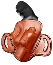 TAGUA Right Hand Open Top Brown Leather Belt Holster for COLT COBRA 38, 2"