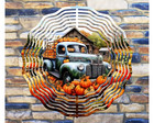 10" Vintage Truck & Pumpkins Autum Wind Spinner Yard Art Decor 3D Kinetic rws121