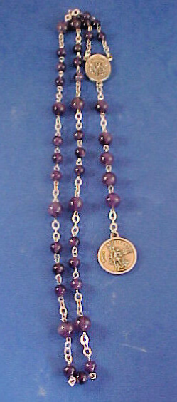 AMETHYST Gemstone Rosary Chaplet Angelic Crown of St MICHAEL the