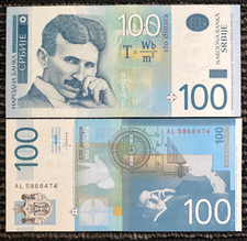 Serbia 100 Dinara 2013 Banknote World Paper Money UNC Nikola Tesla