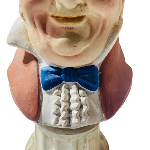 Antica cassetta dei soldi Lego Bisque Mr Micawber David Copperfield testa banca busto - Foto 5 di 16