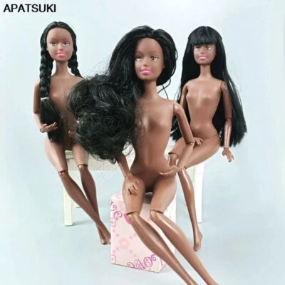 11,5" BJD Puppe 11 Gelenke beweglichen nackten Körper Kopf mit schwarzen Haaren - Bild 1 von 4