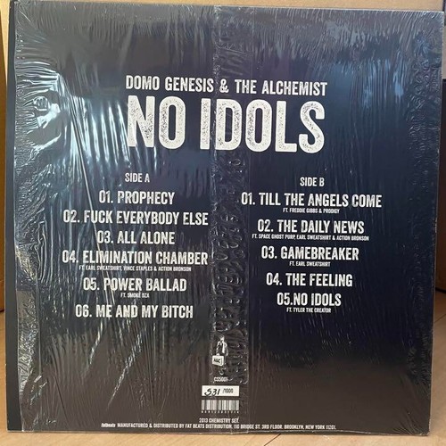Domo Genesis & The Alchemist / No Idols 12" Vinyl 2013 US Limited LP Smoke DZA - 第 3/14 張圖片