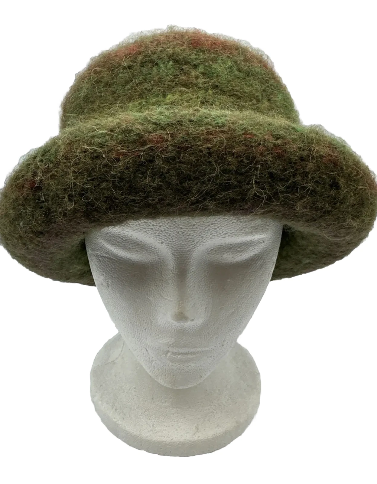 Felted Wool Hat Women's Sz S Bumper Style Artist Made Green Purple Red