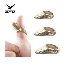 2pcs Archery Finger Guard Protector Brass Thumb Ring for Archery Finger Tap