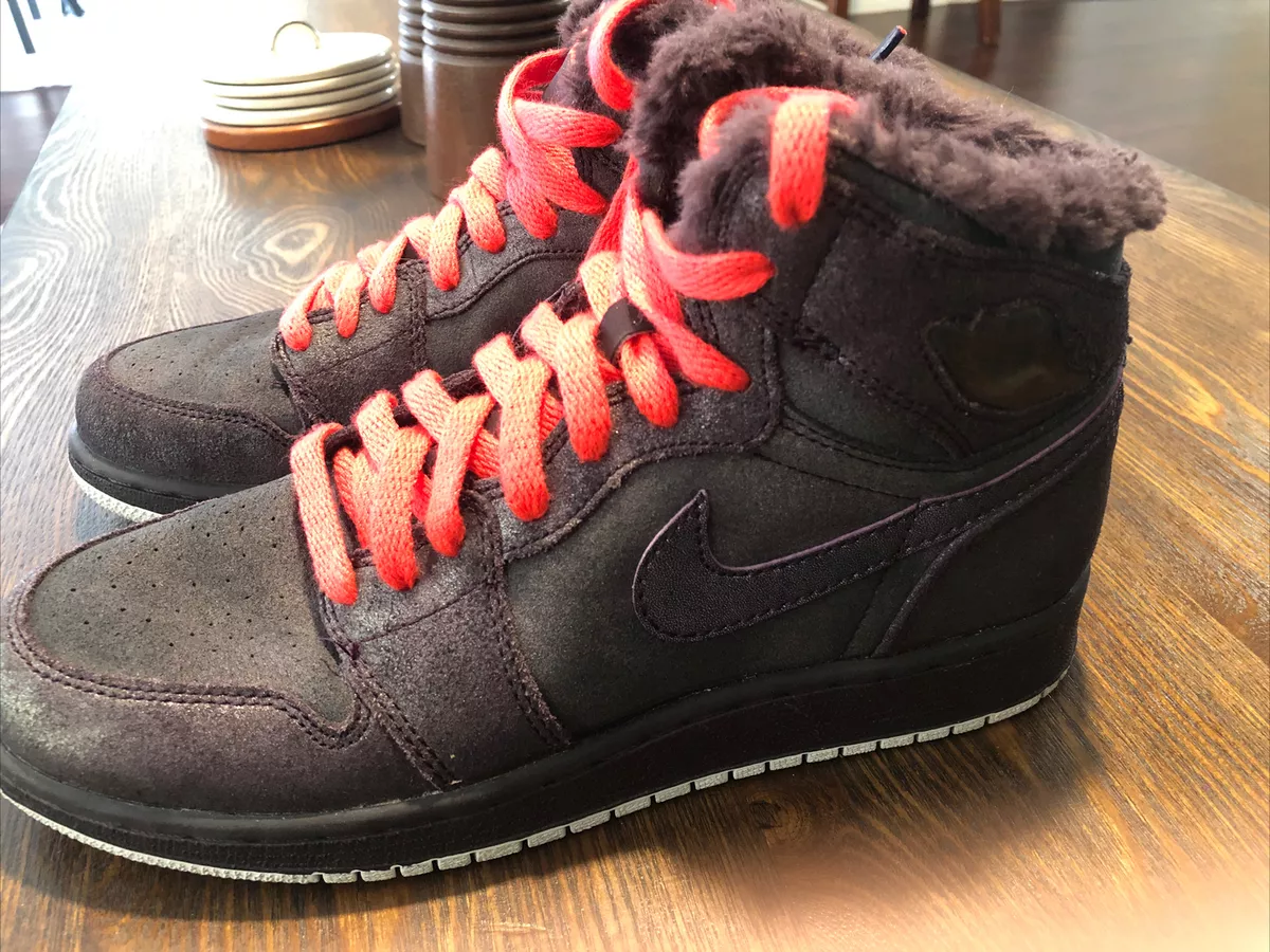 Nike Air Jordan 1 Fur sneaker Big Kid Retro High purple Sz 6Y (535804-608)  | eBay