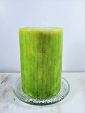 Pillar Candle Subtle Citrus Scent Lime Green 4" Diam 6" High Midwestern Home 