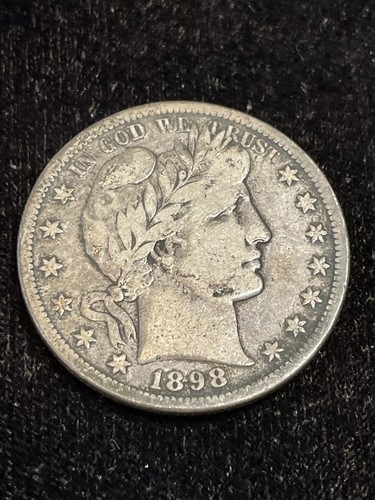 1898-S Barber Half, uncertified, circulated, Fine.