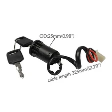 Universal 2 Wire Ignition Switch Key Lock Switch For Motorbike Go Kart ATV Quad