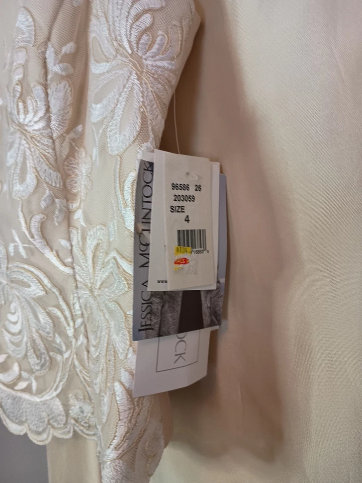 NWT Vintage Y2K Scott McClintock Two Piece Formal Dress sz 4 Embroidered Wedding - Imagem 3 de 4