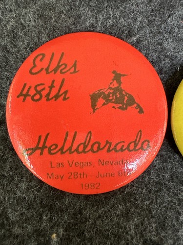 ELKS Helldorado 1982-84 Las Vegas Nevada Rodeo Bucking Bronco Pin Pinback Button - Picture 3 of 21