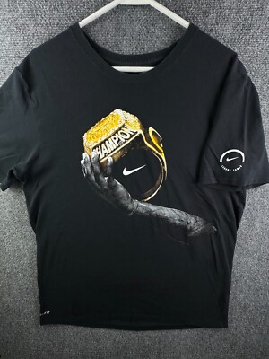 Nike Lebron James T Shirt Black XL Dri-fit Athletic Cut Short Sleeve  Champion