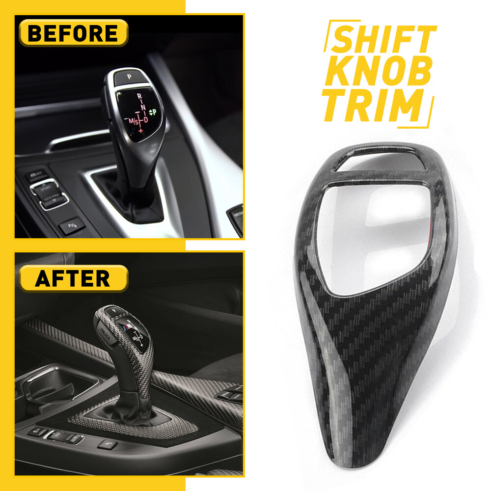 Gear Shift Knob Cover Trim Carbon Fiber For BMW F32 F33 F36 4-Series 2014-2019