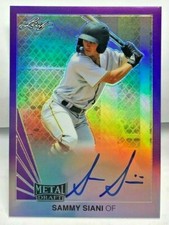 Sammy Siani 2019 Leaf Metal Draft PURPLE Prismatic Autograph Auto #'d/25 PIRATES
