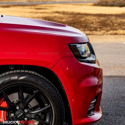 Smoke Vinyl Headlight Tint Overlays For 2014-2021 Jeep Grand Cherokee