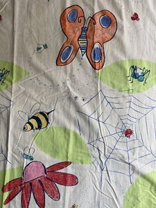 IKEA KRYP FLYGFA INSECT BUGS BEES SPIDERS BUTTERFLIES Curtains 54"X86": 2 Panels
