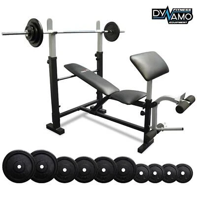 Bench Press 1 8m Barbell 55kg Package Preacher Pad New In Box