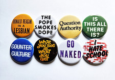 Vintage Reproduction Pinback Buttons Magnets Bottle Openers. Set 01