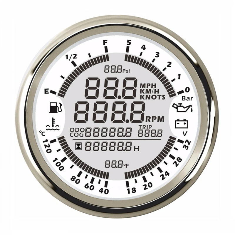 Car 85mm Multi-functional Gauges GPS Speedometer Tachometer Fuel Level Voltmeter - Image 4 of 4