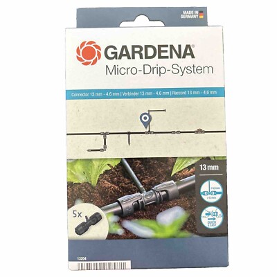 GARDENA Micro-Drip-System T-Stück (13204-20) 13mm 1/2'' 4,6mm 3/16'' Inh. 5 Stück