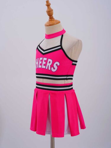 iiniim Mädchen Cheer Leader Kostüm Crop Top mit Rock Cosplay Halloween Fasching - Picture 8 of 64
